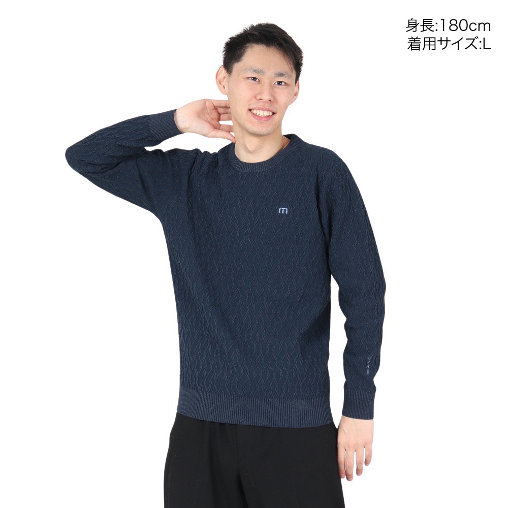 トラヴィスマシュー（Travis Mathew）（メンズ）ゴルフウェア 長袖 吸水速乾 クルーネック ケーブルセーター 7AJ005-4TOS