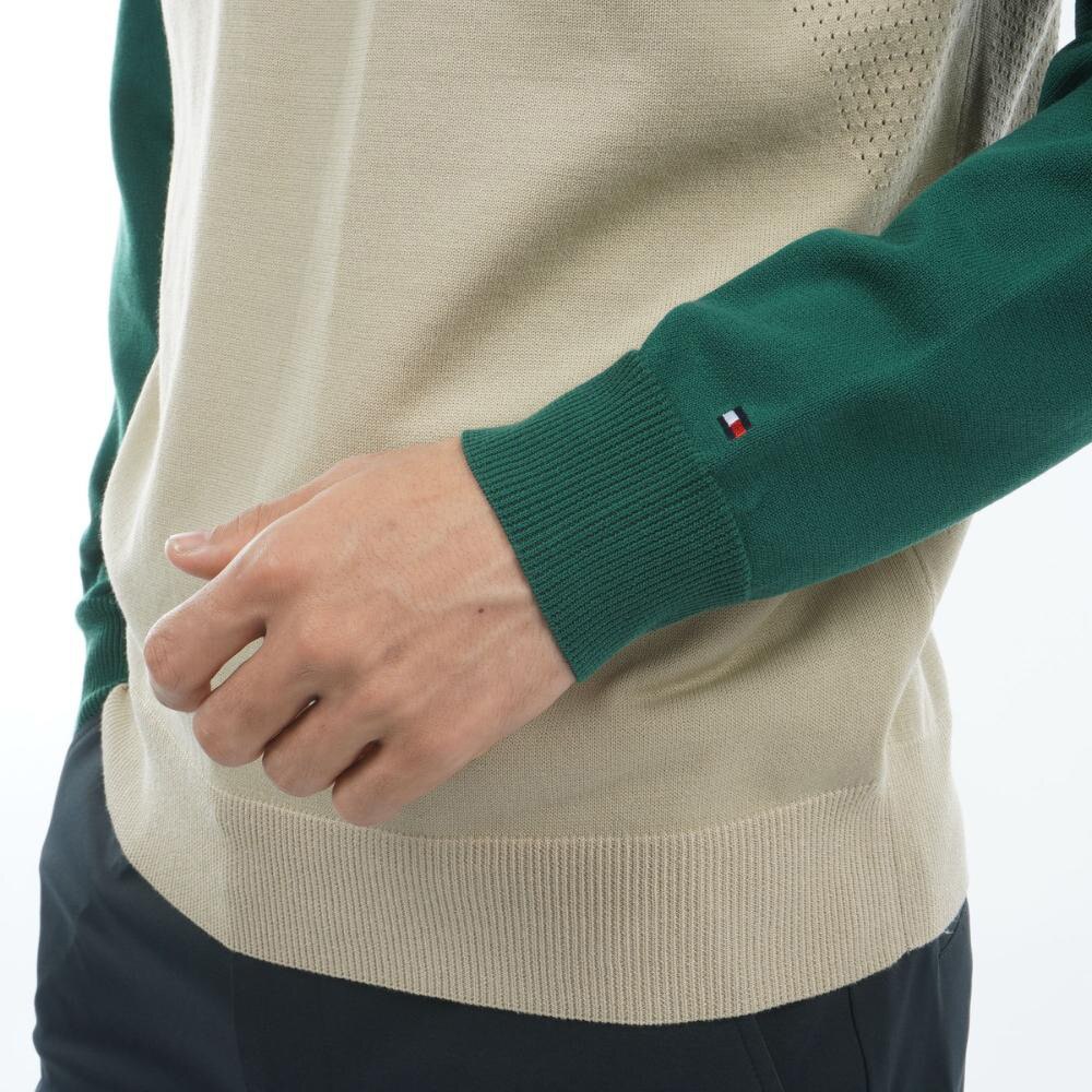 トミー ヒルフィガー ゴルフ（TOMMY HILFIGER GOLF）（メンズ）ゴルフウェア 長袖 フロントロゴ クルーネックセーター THMA401-SND
