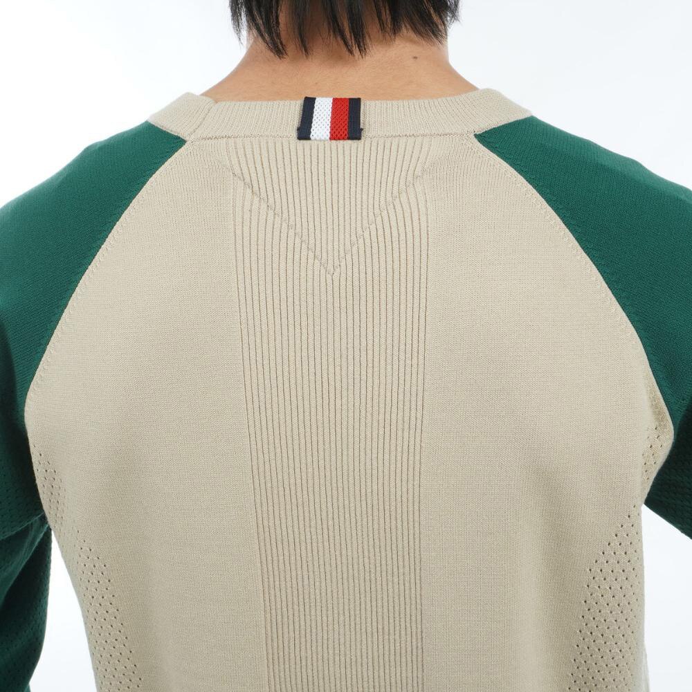 トミー ヒルフィガー ゴルフ（TOMMY HILFIGER GOLF）（メンズ）ゴルフウェア 長袖 フロントロゴ クルーネックセーター THMA401-SND