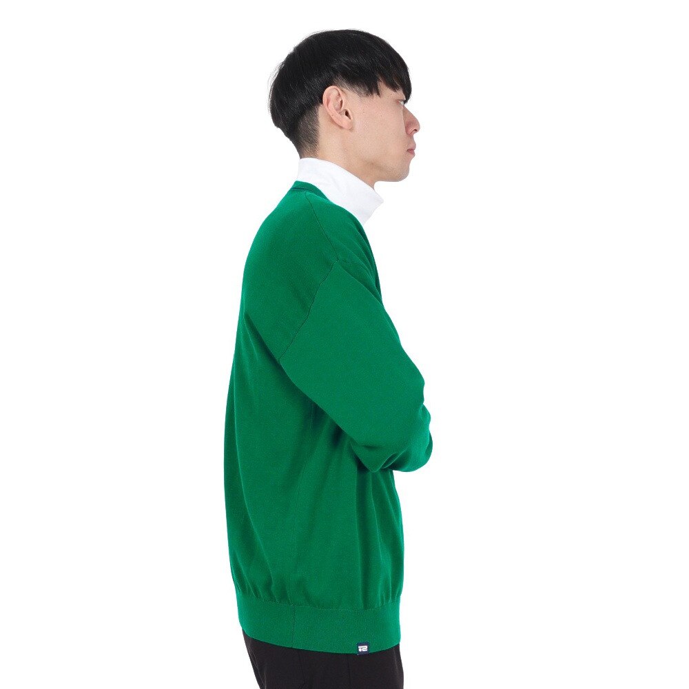 ROSASEN（メンズ）ゴルフウェア コットンハイゲージニット 長袖セーター 044-12912-023-24AW