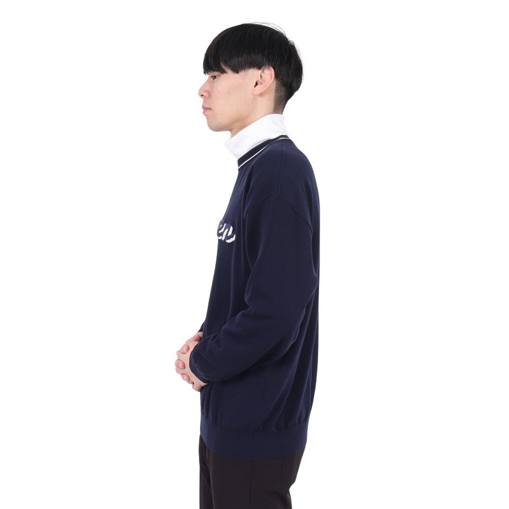 ROSASEN（メンズ）ゴルフウェア コットンハイゲージニット 長袖セーター 044-12912-098-24AW