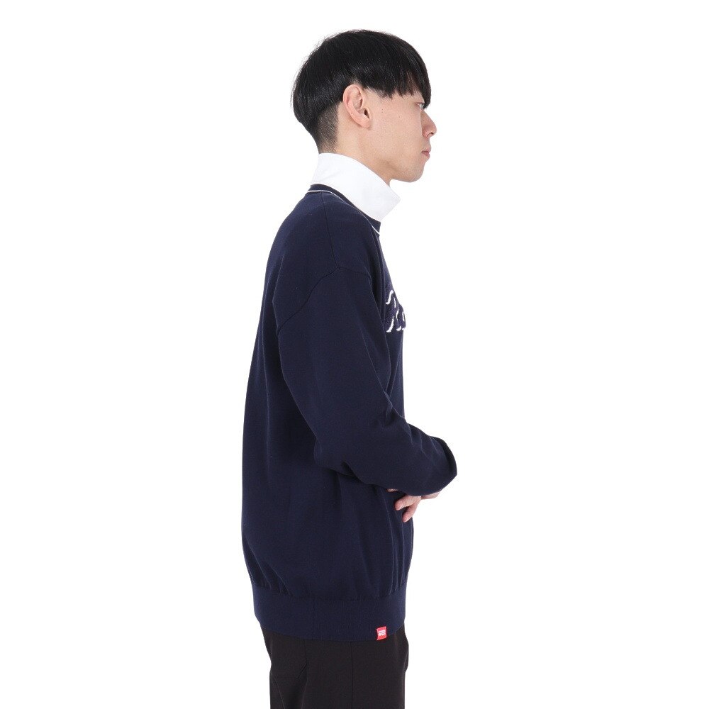 ROSASEN（メンズ）ゴルフウェア コットンハイゲージニット 長袖セーター 044-12912-098-24AW