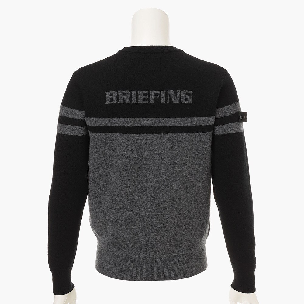 BRIEFING GOLF MS ストライプ クルーネックニット（WHT／M） BRIEFING GOLF MS ストライプ クルーネックニット（WHT／M）