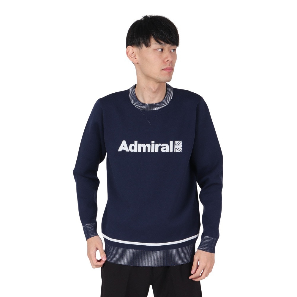 アドミラル ゴルフ（Admiral GOLF）（メンズ）ゴルフウェア フラッグロゴ クルーネックセーター ADMA452-NVY