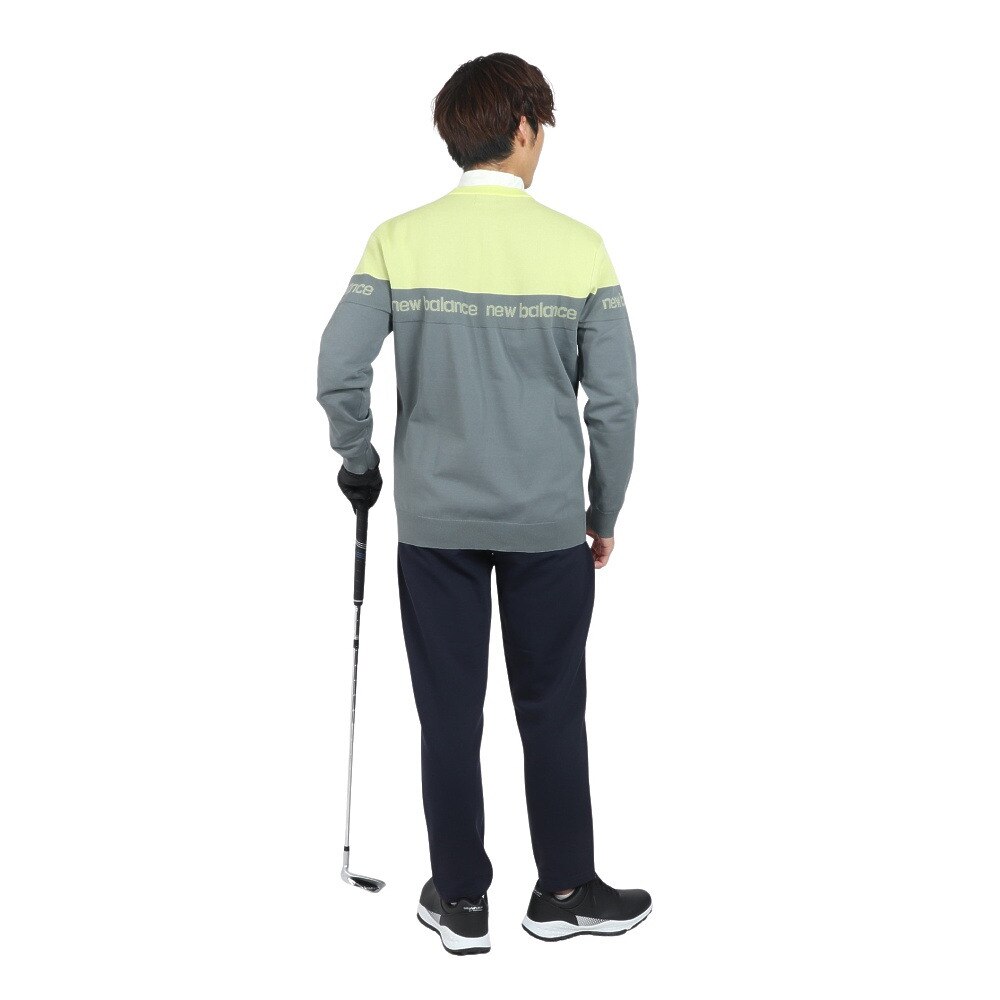 ニューバランス（new balance）（メンズ）ゴルフウェア 軽量 スウェット クルーネック 長袖ニット プルオーバー 012-4270001-023