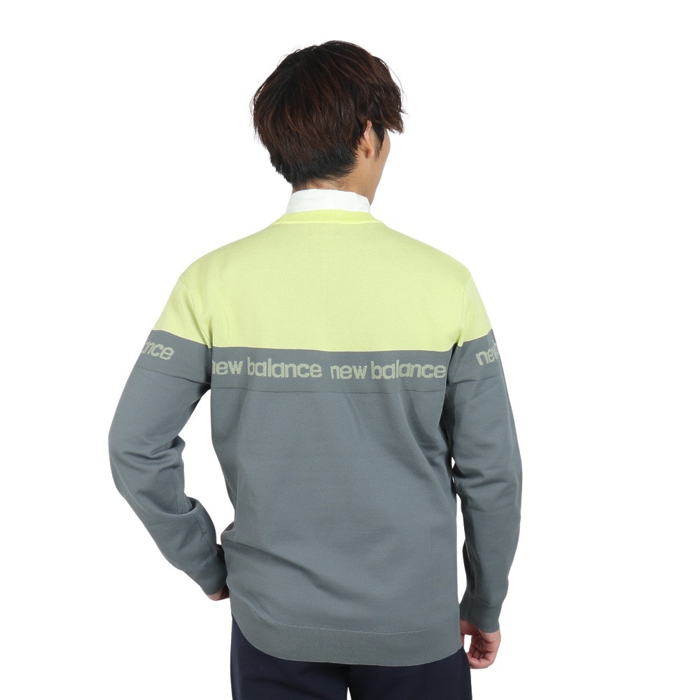 ニューバランス（new balance）（メンズ）ゴルフウェア 軽量 スウェット クルーネック 長袖ニット プルオーバー 012-4270001-023