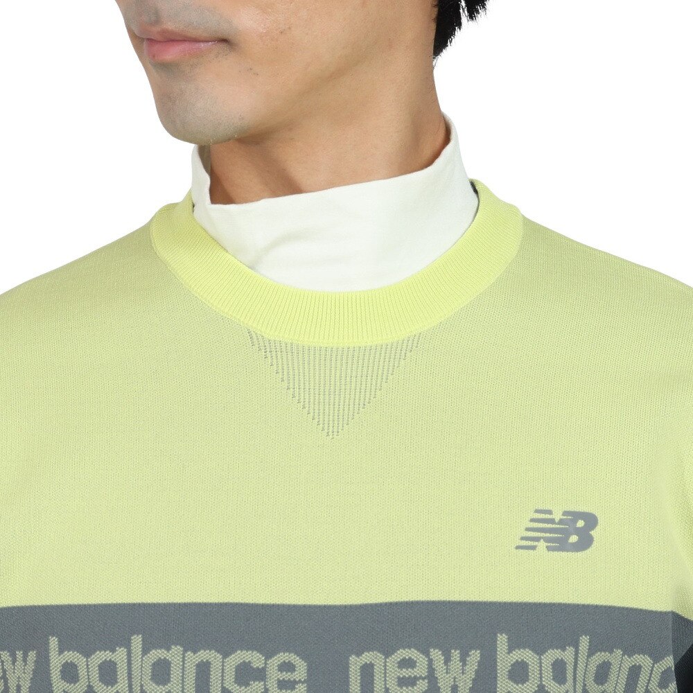 ニューバランス（new balance）（メンズ）ゴルフウェア 軽量 スウェット クルーネック 長袖ニット プルオーバー 012-4270001-023