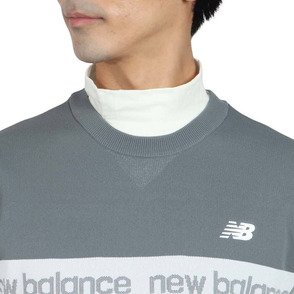 ニューバランス（new balance）（メンズ）ゴルフウェア 軽量 スウェット クルーネック 長袖ニット プルオーバー 012-4270001-030