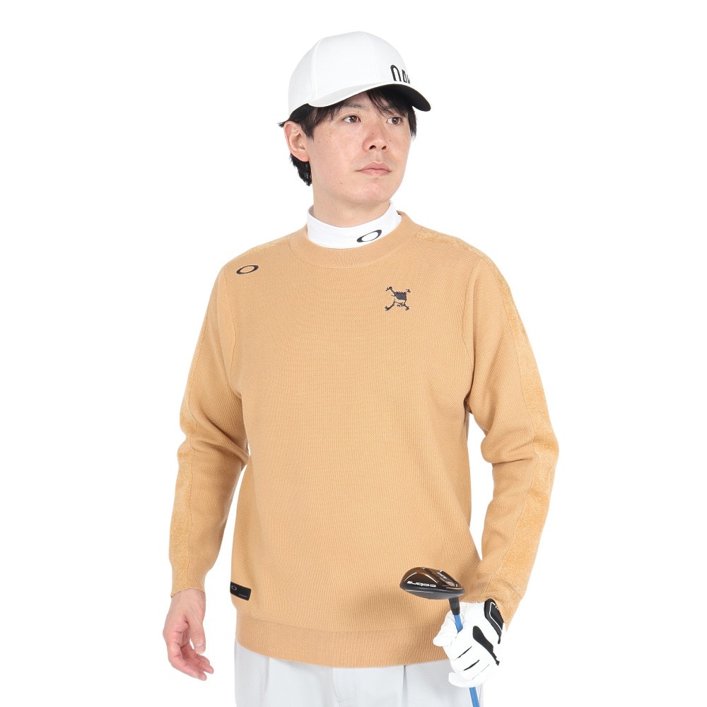 オークリー（OAKLEY）（メンズ）ゴルフウェア 吸汗速乾 SKULL SURFA 長袖 クルースウェット FOA406966-5GL