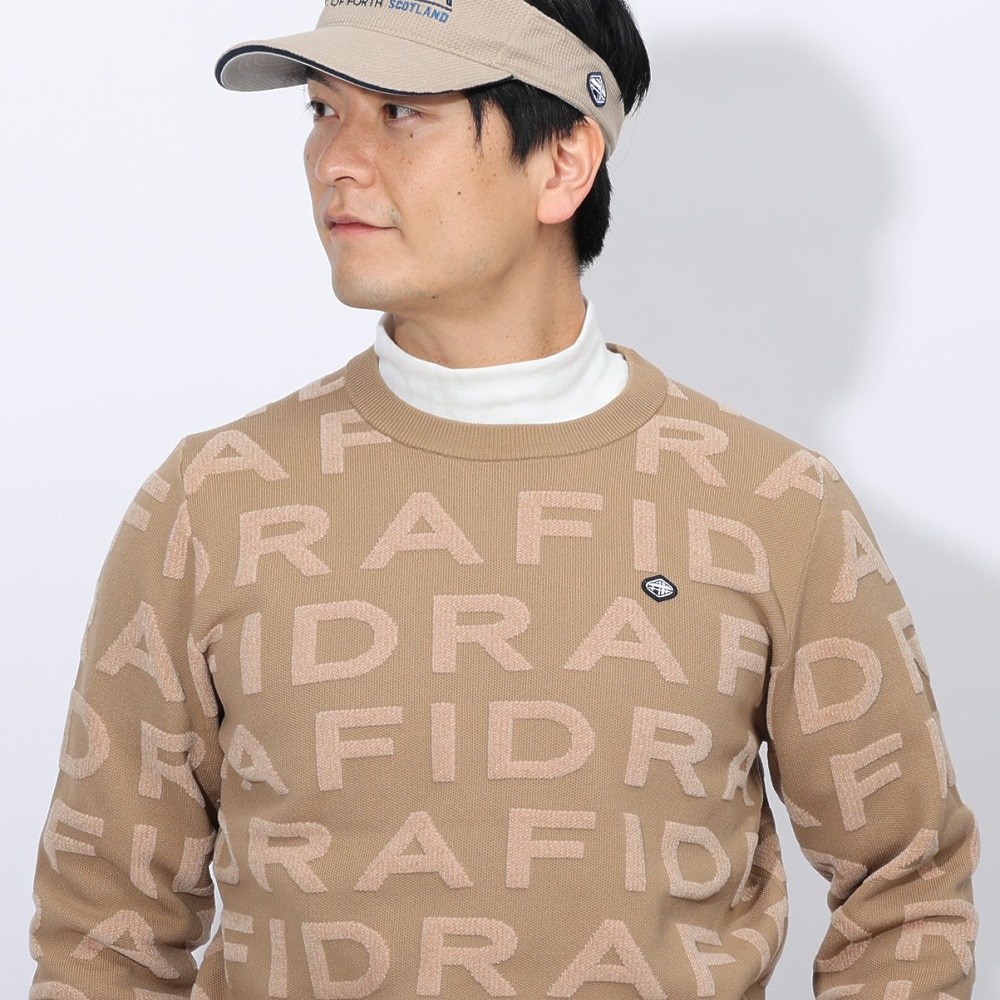 フィドラ（FIDRA）（メンズ）ゴルフウェア 保温 長袖 ジャカードロゴニット FD5STJ08 BEG