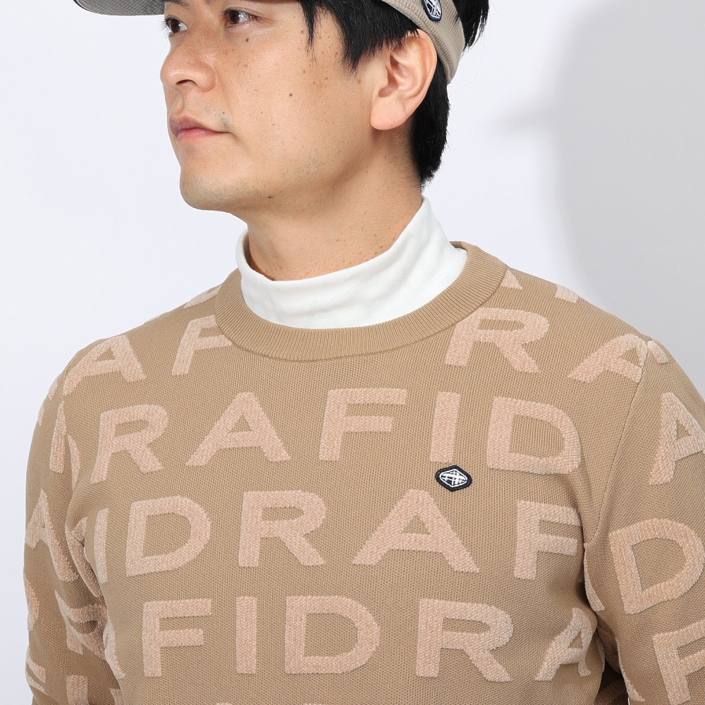 フィドラ（FIDRA）（メンズ）ゴルフウェア 保温 長袖 ジャカードロゴニット FD5STJ08 BEG