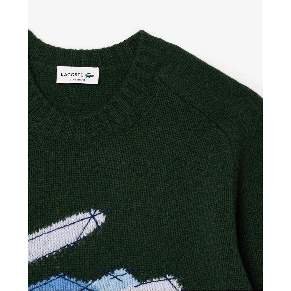 ラコステ（LACOSTE）（メンズ）ゴルフウェア グラフィカルワニロゴジャカードニットセーター AH3145-10-DCJ