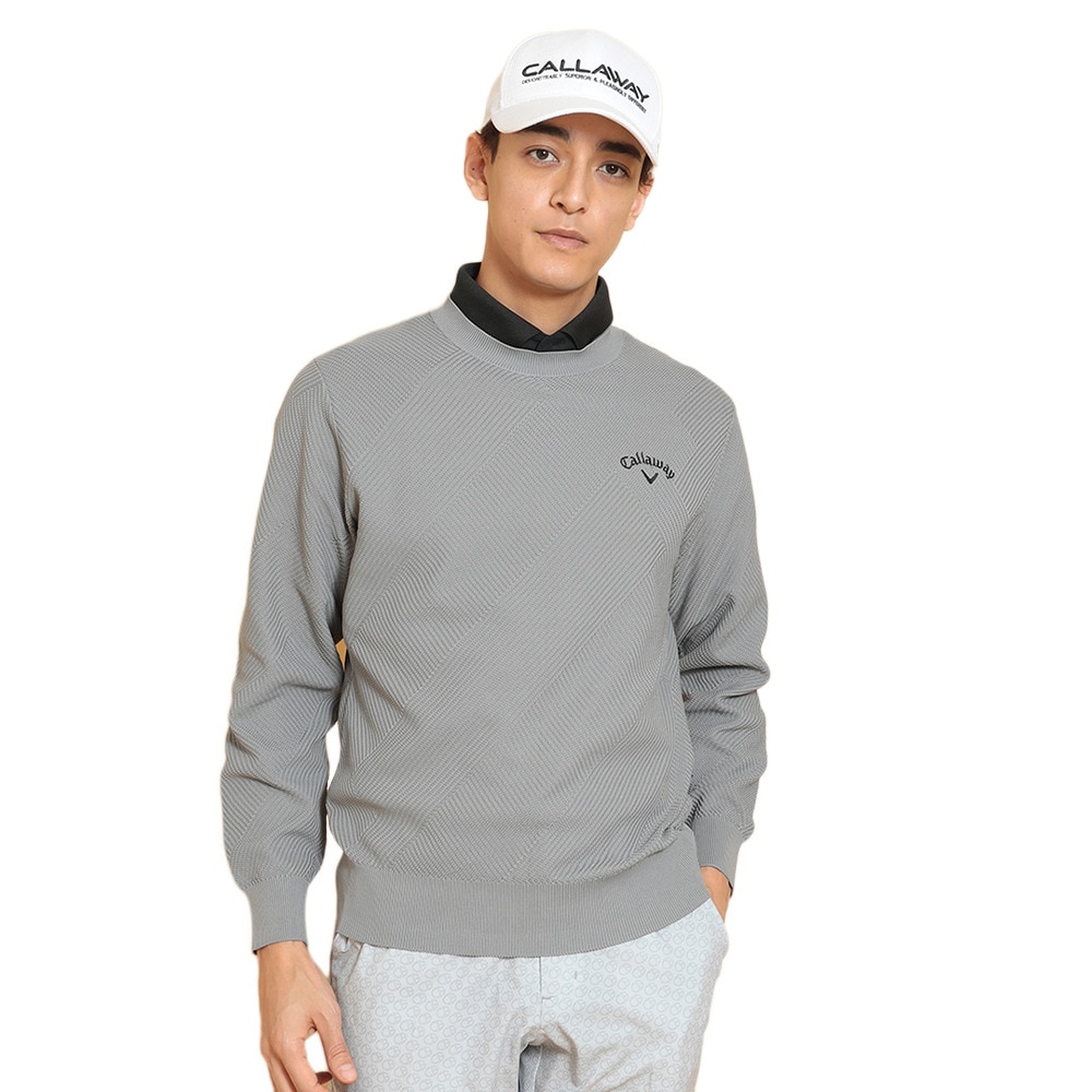 キャロウェイ（CALLAWAY）（メンズ）ゴルフウェア 長袖 変形編地クルーネックニット C25118100-1021