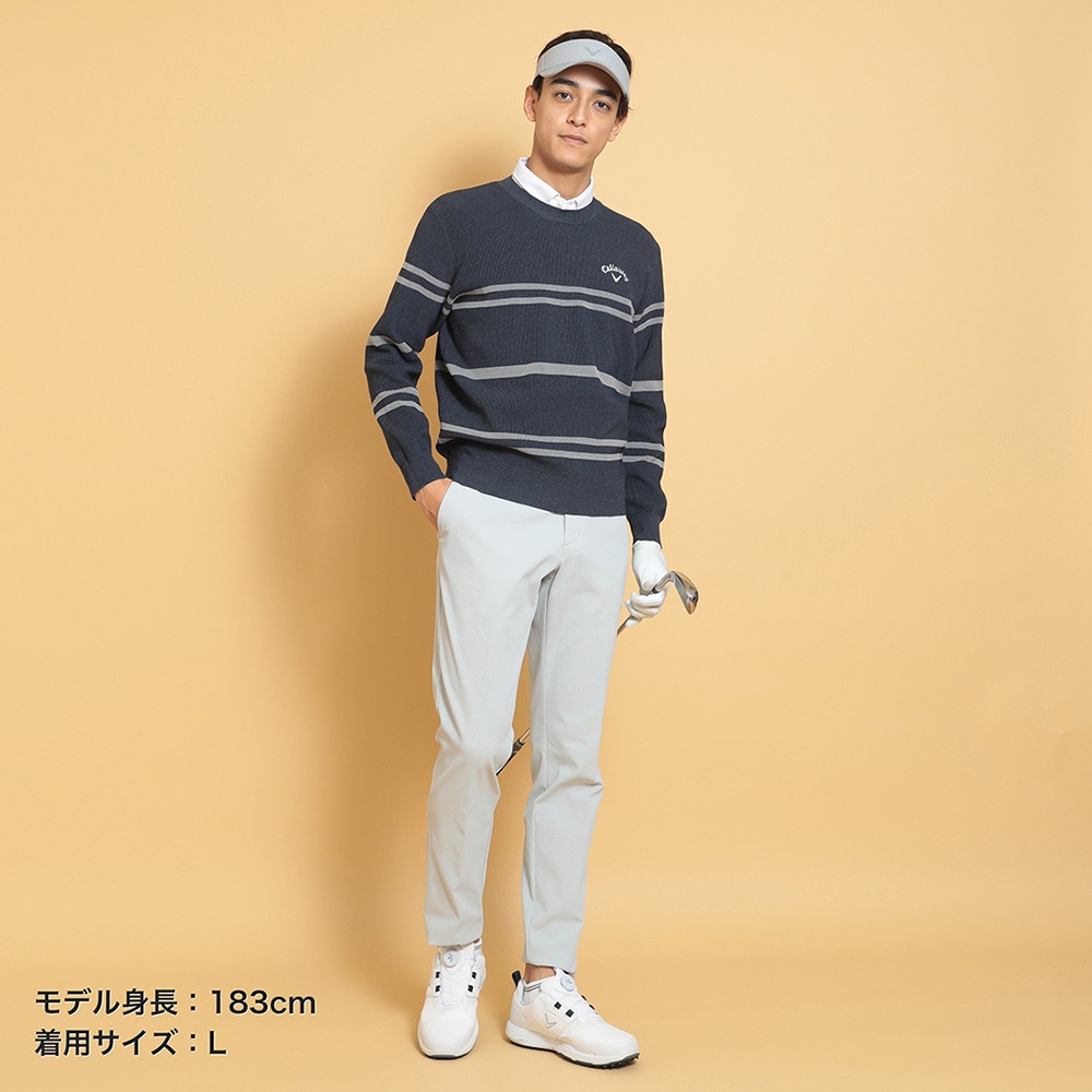 キャロウェイ（CALLAWAY）（メンズ）ゴルフウェア 片畦 長袖クルーネックニット C25118101-1120