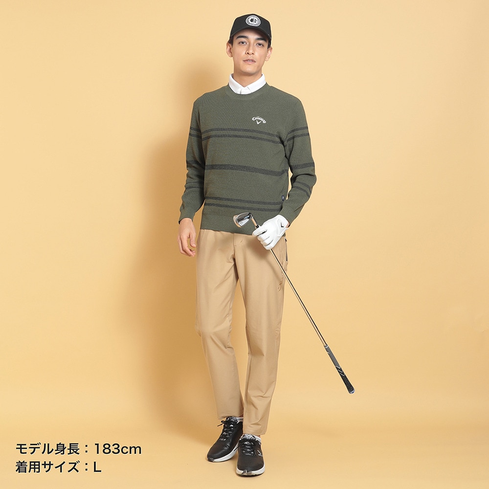 キャロウェイ（CALLAWAY）（メンズ）ゴルフウェア 片畦 長袖クルーネックニット C25118101-1180