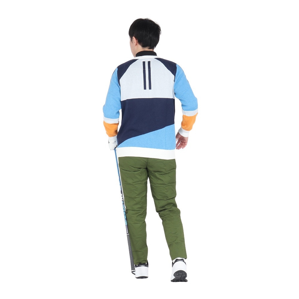 クランク（CLUNK）（メンズ）ゴルフウェア 配色クルーネックニット 長袖セーター CL5QTJ53 WHT
