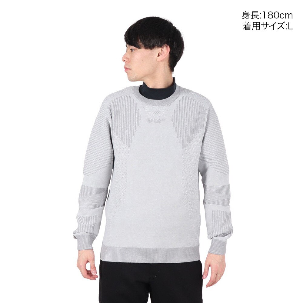 ザ・ワープ・バイ・エネーレ（The Warp By Ennerre）（メンズ）ゴルフウェア 撥水 WR JQ クルーネックニット WG5QTJ08 WHT