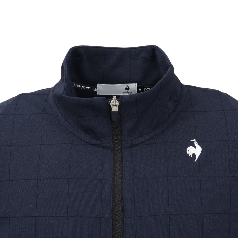 ルコックスポルティフ（lecoqsportif）（メンズ）ゴルフウェア 吸汗 ウィンドウペン柄 長袖カットソー LG5SSW50M NV00