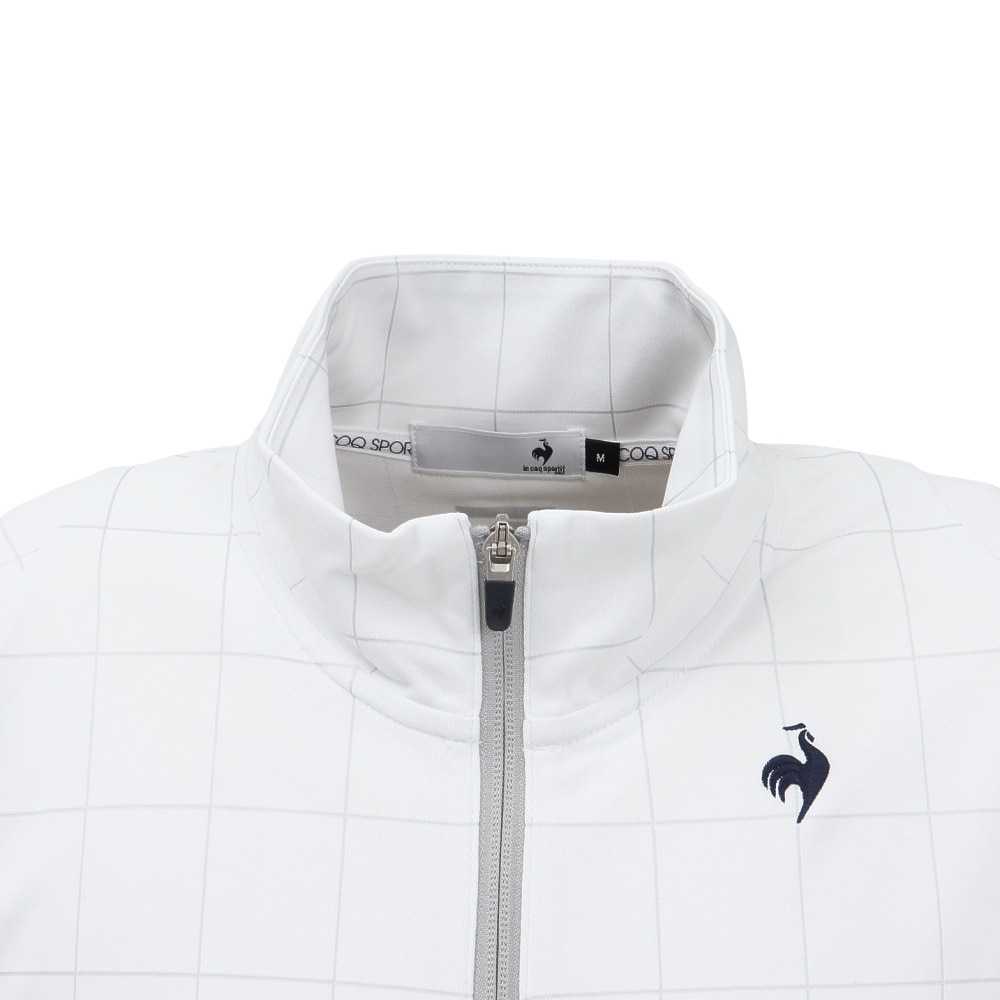 ルコックスポルティフ（lecoqsportif）（メンズ）ゴルフウェア 吸汗 ウィンドウペン柄 長袖カットソー LG5SSW50M WH00