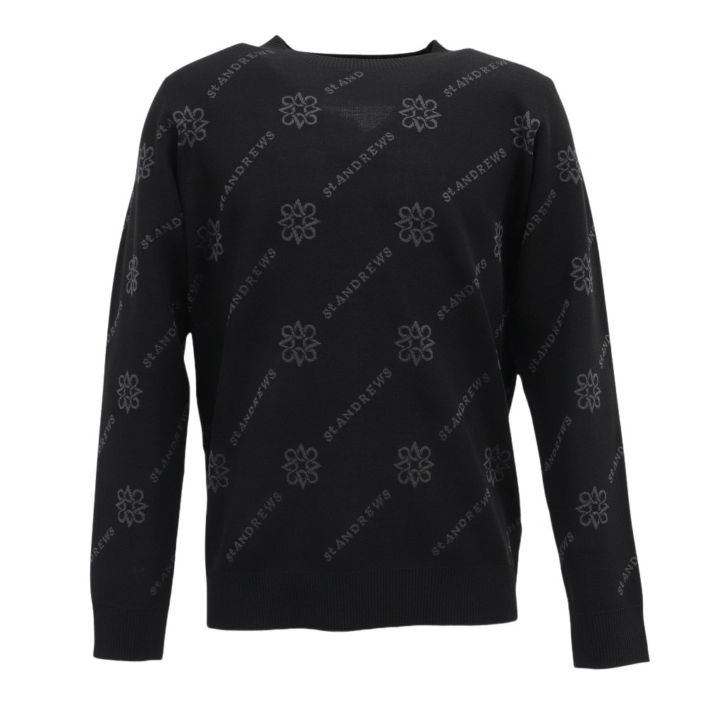 セントアンドリュース（ST.ANDREWS）（メンズ）ゴルフウェア 14Gロゴ ケルトジャガード 長袖 クルーネック プルオーバー 042-5270951-010