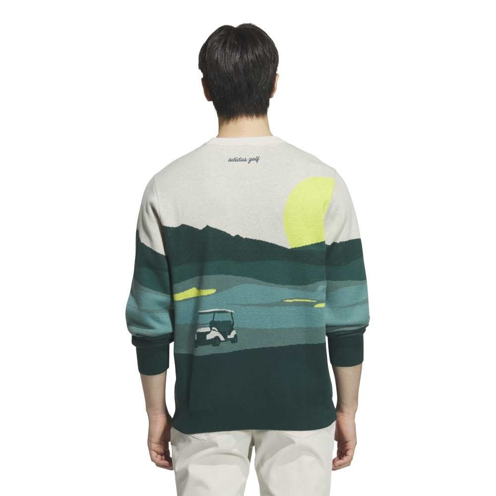 アディダス（adidas）（メンズ）ゴルフウェア グラフィック クルーネックセーター 長袖 JVU98-JL7951 DGRN