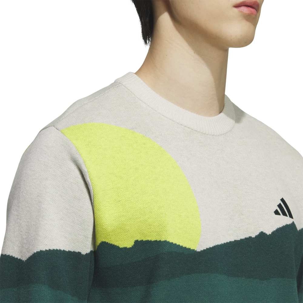 アディダス（adidas）（メンズ）ゴルフウェア グラフィック クルーネックセーター 長袖 JVU98-JL7951 DGRN