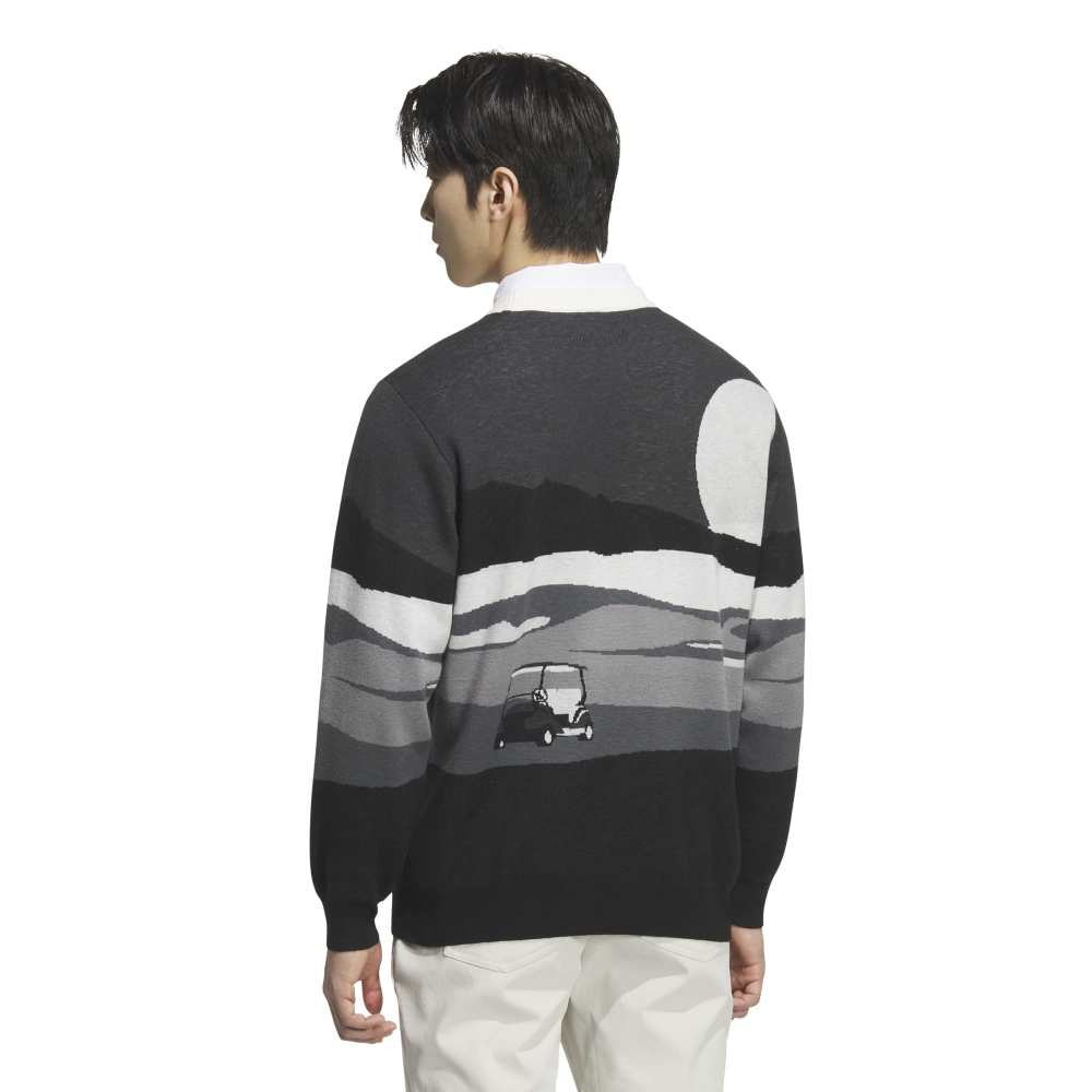 アディダス（adidas）（メンズ）ゴルフウェア グラフィック クルーネックセーター 長袖 JVU98-JM2933 BLK