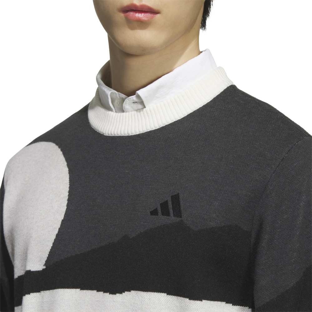 アディダス（adidas）（メンズ）ゴルフウェア グラフィック クルーネックセーター 長袖 JVU98-JM2933 BLK
