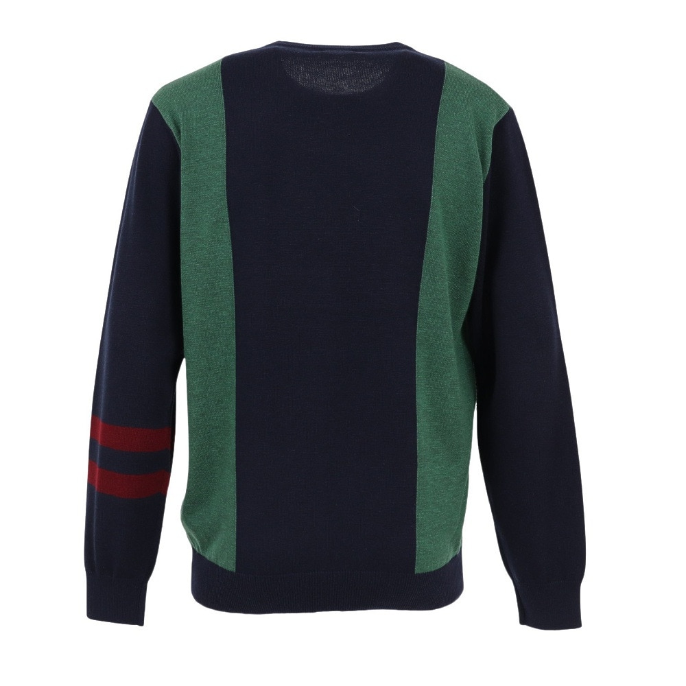 マンシング（MUNSING）（メンズ）ゴルフウェア ロゴインターシャクルーネックセーター 長袖 MG5FST80M NV00