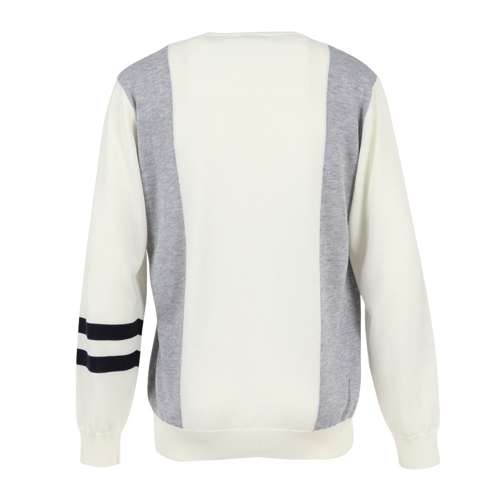 マンシング（MUNSING）（メンズ）ゴルフウェア ロゴインターシャ クルーネックセーター 長袖 MG5FST80M WH00