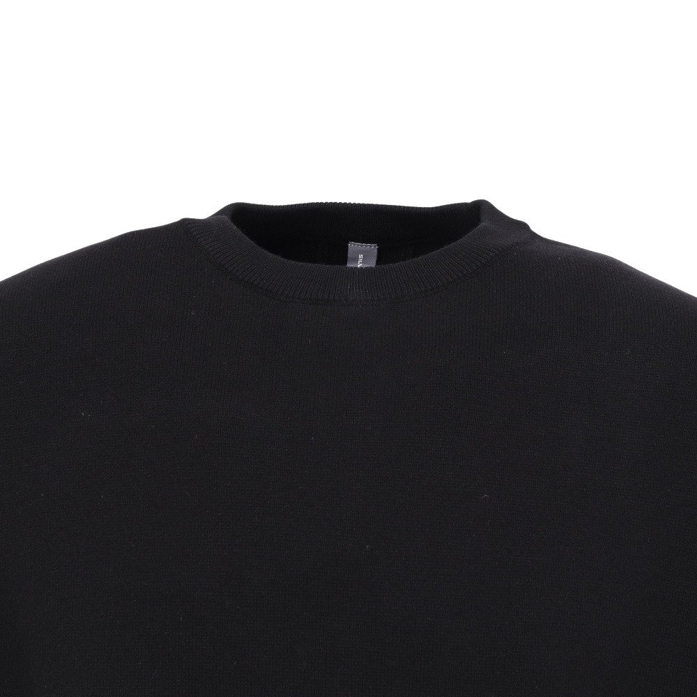 シルバースコット845（SILVERSCOTT845）（メンズ）ゴルフウェア 長袖 アクティブニット クルーネック SS25FWT006 BLK
