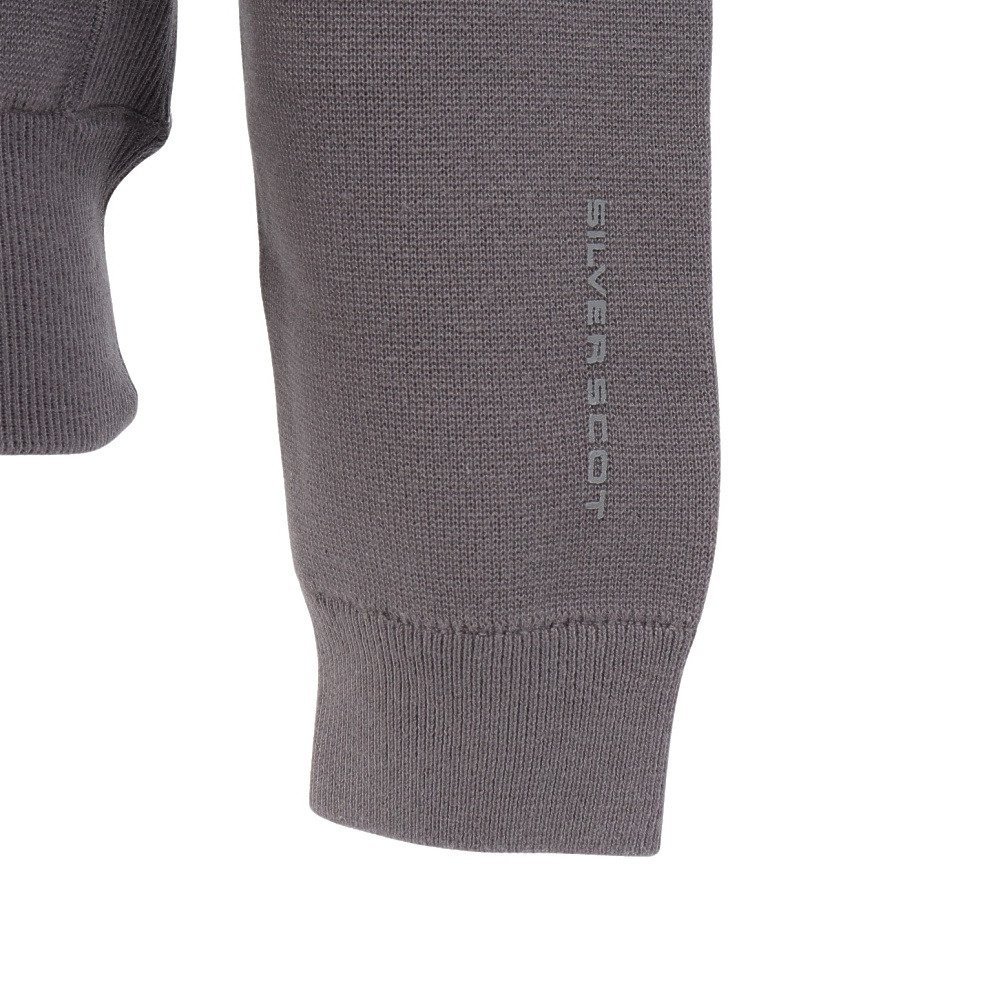 シルバースコット845（SILVERSCOTT845）（メンズ）ゴルフウェア 長袖 アクティブニット クルーネック SS25FWT006 GRY