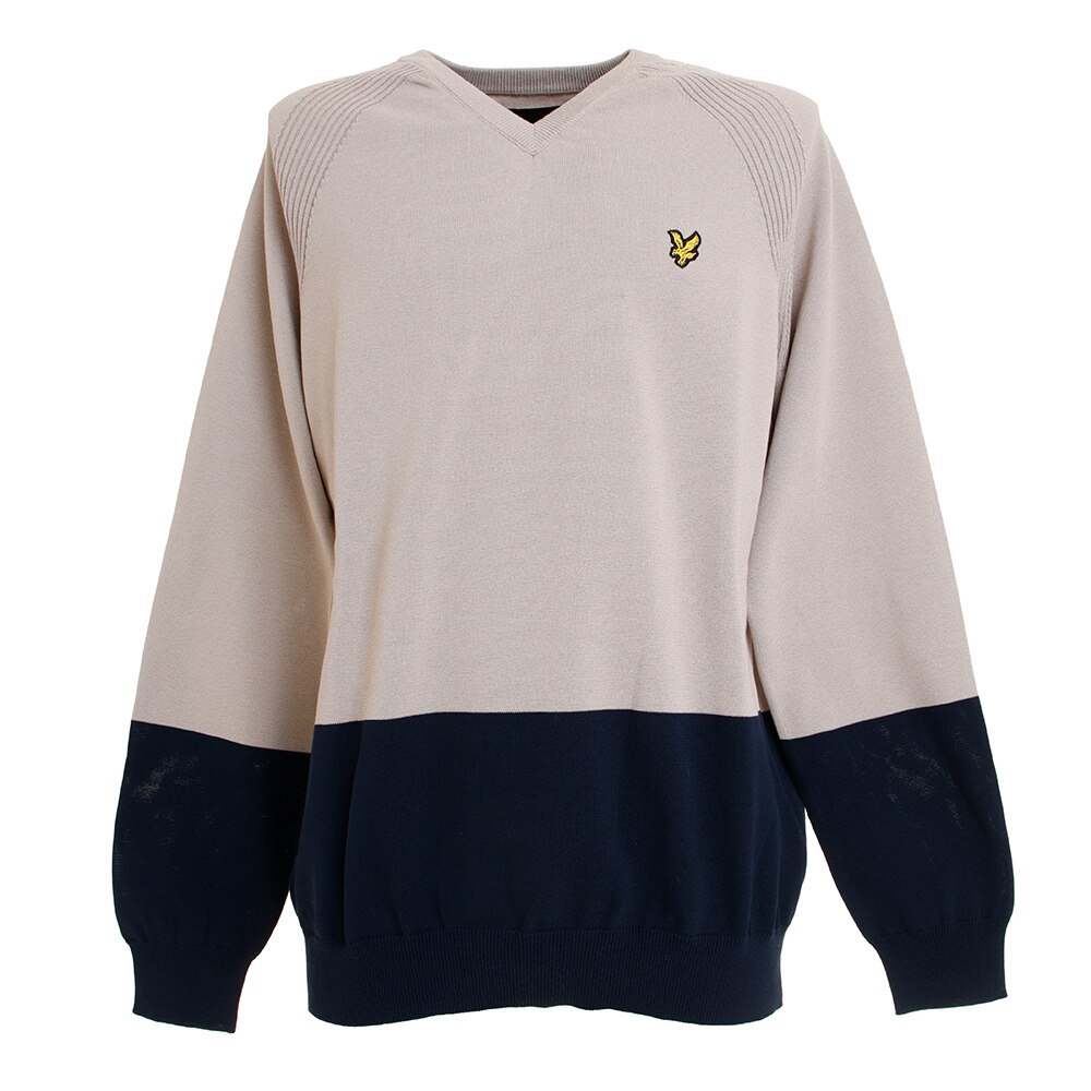  ゴルフウエア メンズ 長袖Vネックセーター LSM-9C-AB05-LT.BEIGE