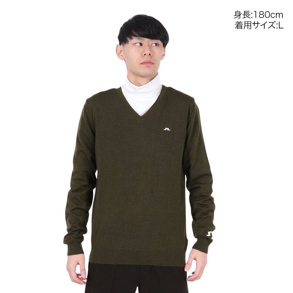 J.LINDEBERG（メンズ）ゴルフウェア Lymann Knitted 長袖セーター 071-12910-028