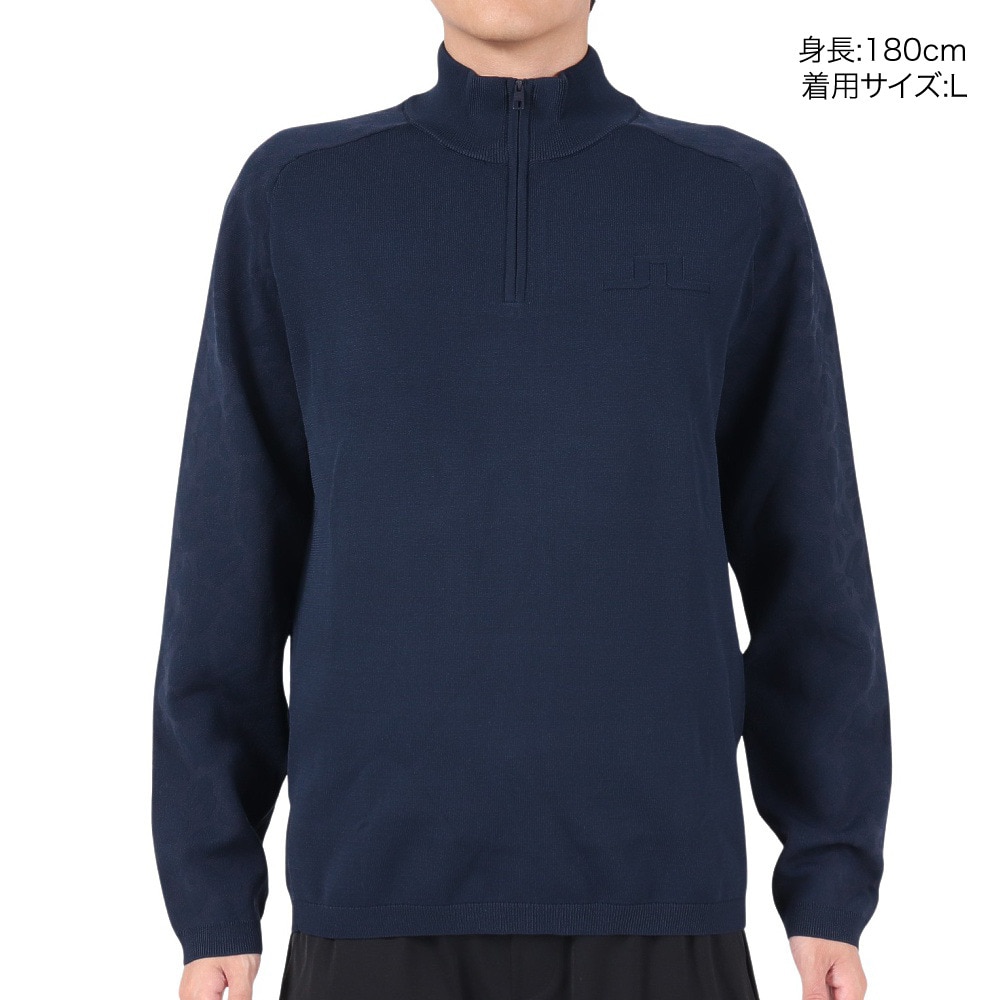 J.LINDEBERG(メンズ)ゴルフウェア 長袖 ストレッチ 吸水 速乾 ハーフジップニット 071-15903-098 J LINDEBERG ハーフジップニット GORE-TEX