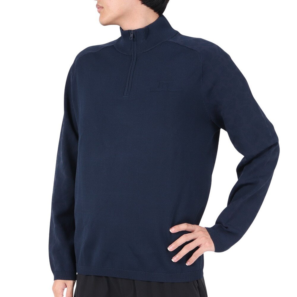 J.LINDEBERG(メンズ)ゴルフウェア 長袖 ストレッチ 吸水 速乾 ハーフジップニット 071-15903-098 J LINDEBERG ハーフジップニット GORE-TEX