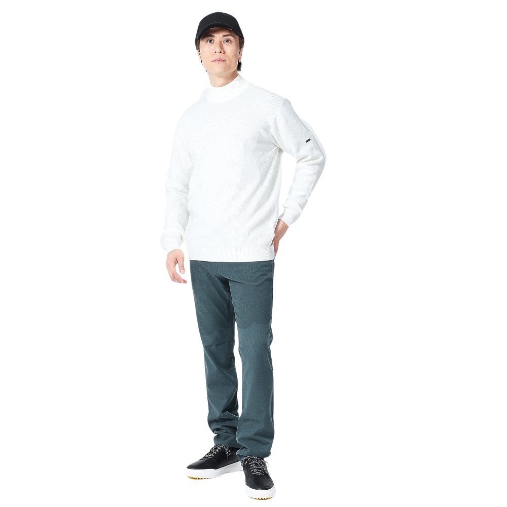 エピキュール（epicure）（メンズ）ゴルフウェア ニット 長袖 モックネックプルオーバー 片畦編み 151-19010-004