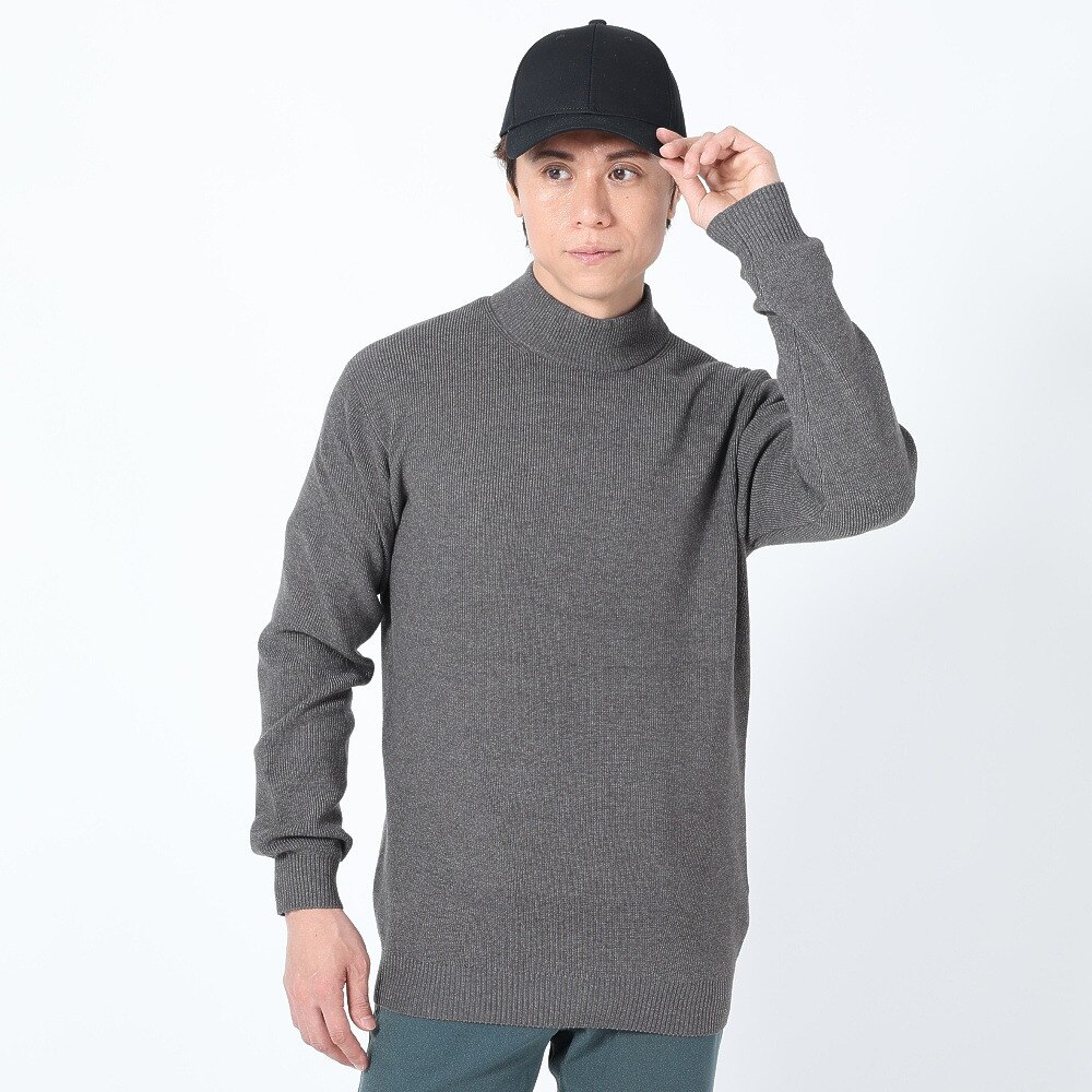 エピキュール（epicure）（メンズ）ゴルフウェア ニット 長袖 モックネックプルオーバー 片畦編み 151-19010-015