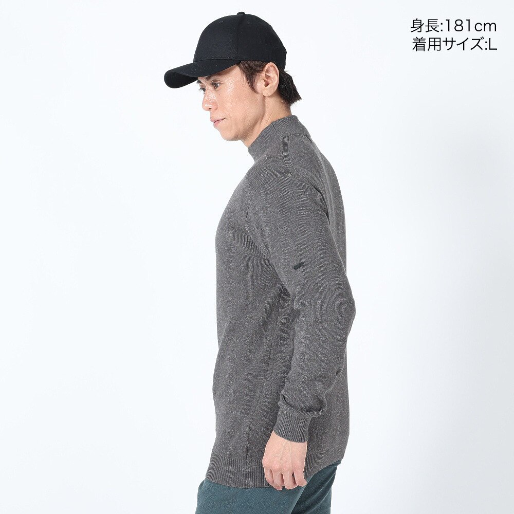 エピキュール（epicure）（メンズ）ゴルフウェア ニット 長袖 モックネックプルオーバー 片畦編み 151-19010-015
