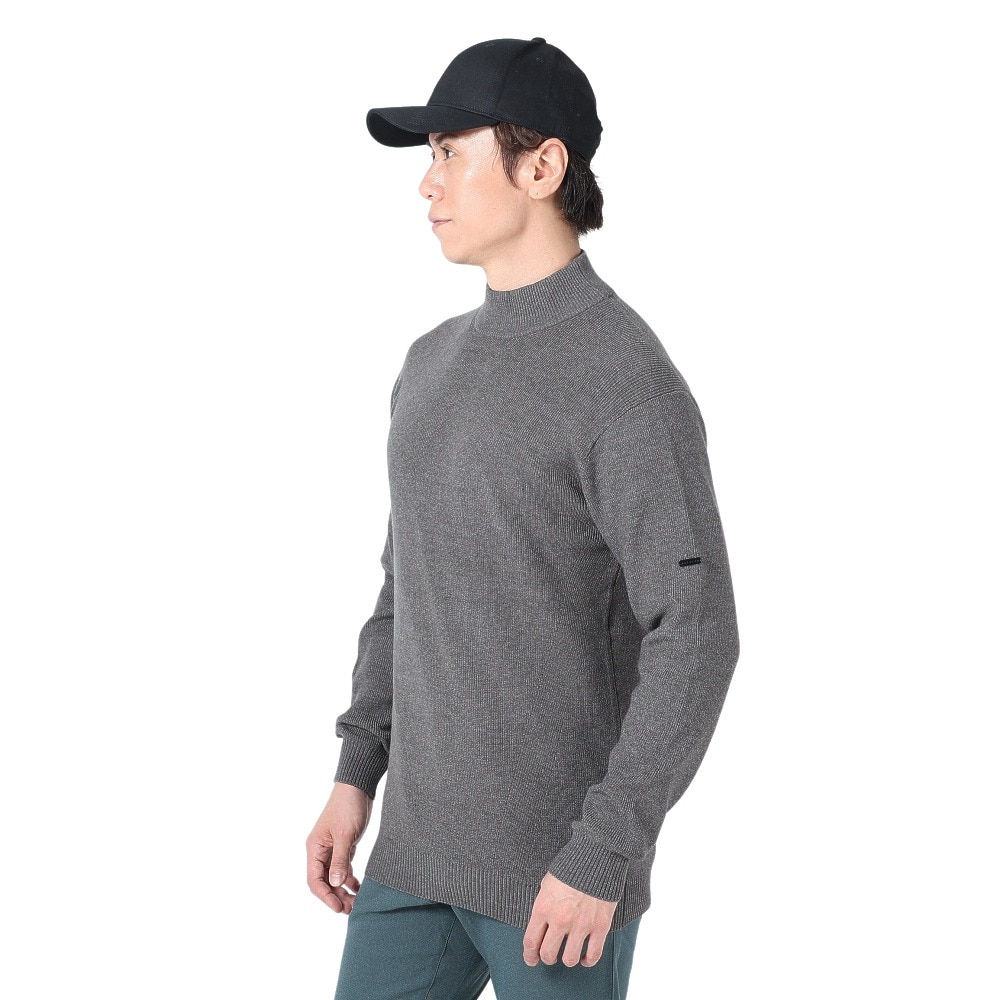 エピキュール（epicure）（メンズ）ゴルフウェア ニット 長袖 モックネックプルオーバー 片畦編み 151-19010-015