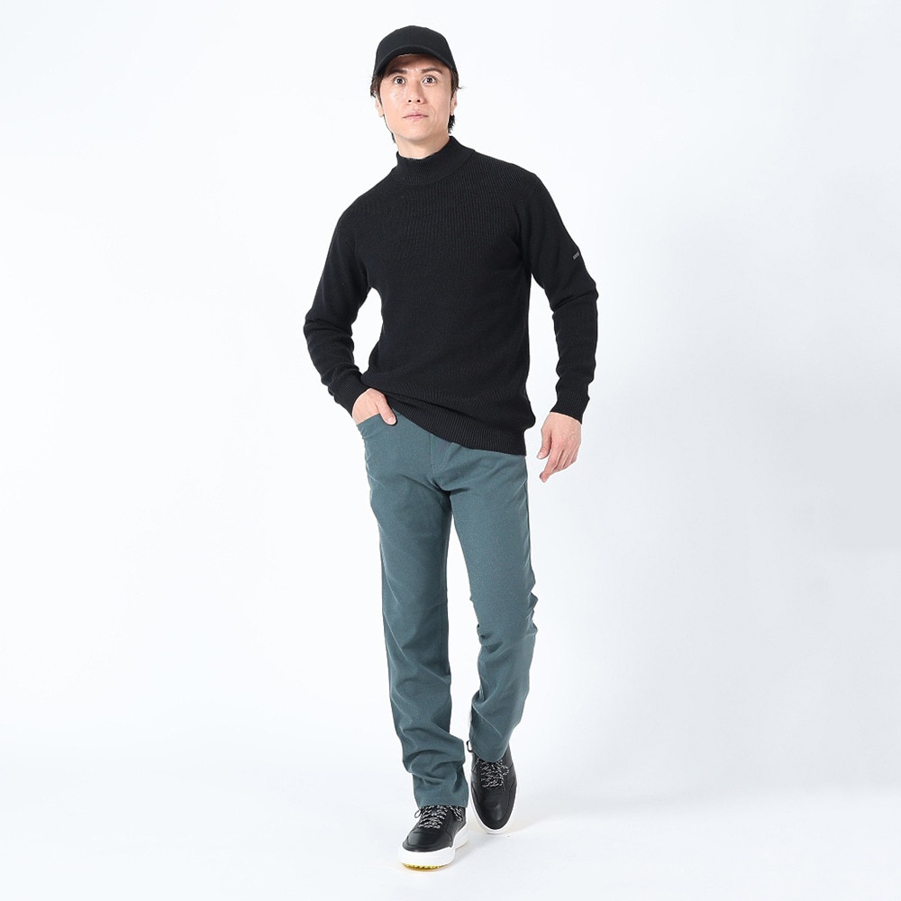 エピキュール（epicure）（メンズ）ゴルフウェア ニット 長袖 モックネックプルオーバー 片畦編み 151-19010-019