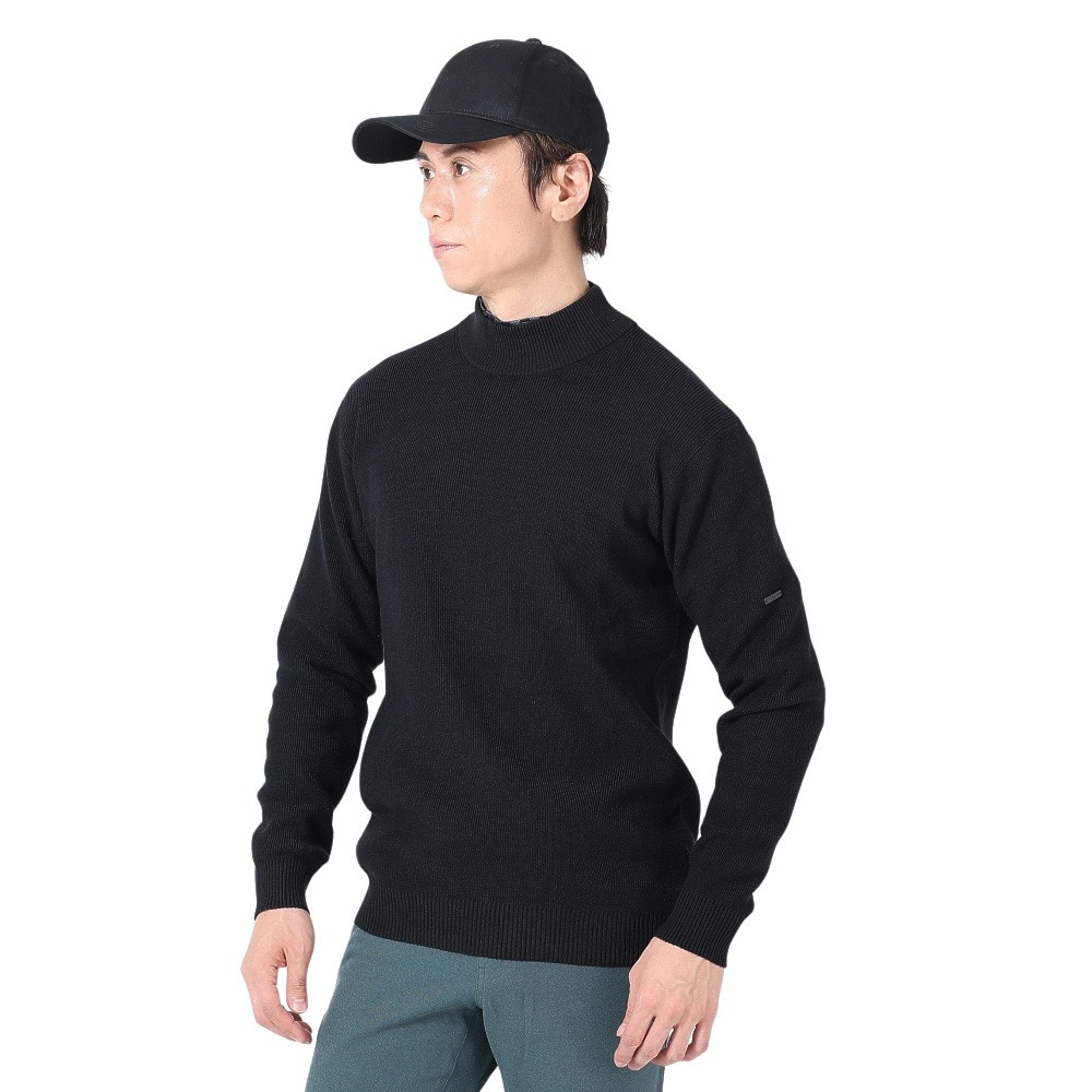 エピキュール（epicure）（メンズ）ゴルフウェア ニット 長袖 モックネックプルオーバー 片畦編み 151-19010-019