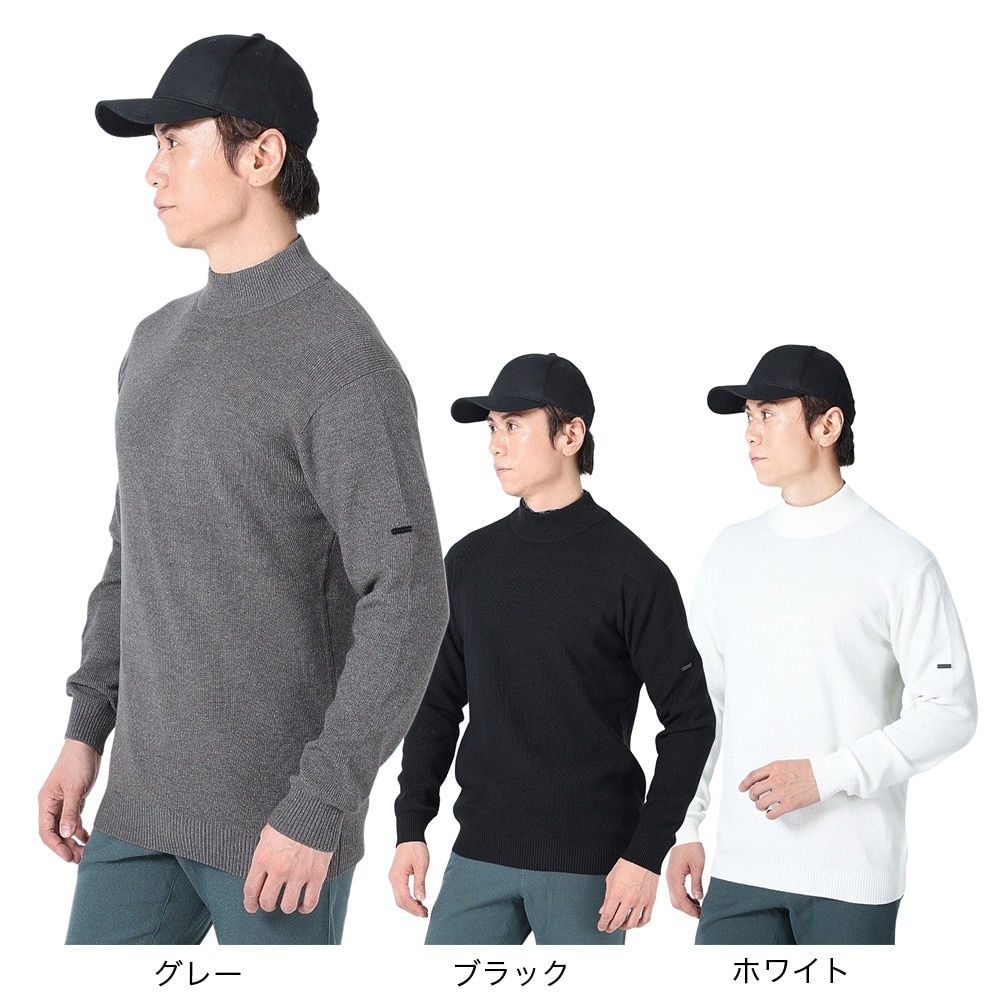 エピキュール（epicure）（メンズ）ゴルフウェア ニット 長袖 モックネックプルオーバー 片畦編み 151-19010-019