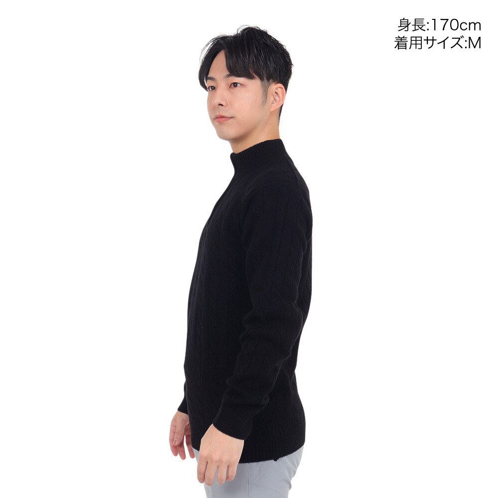 エピキュール（epicure）（メンズ）ゴルフウェア ケーブルハイネックジップアップシャツ 151-19012-019