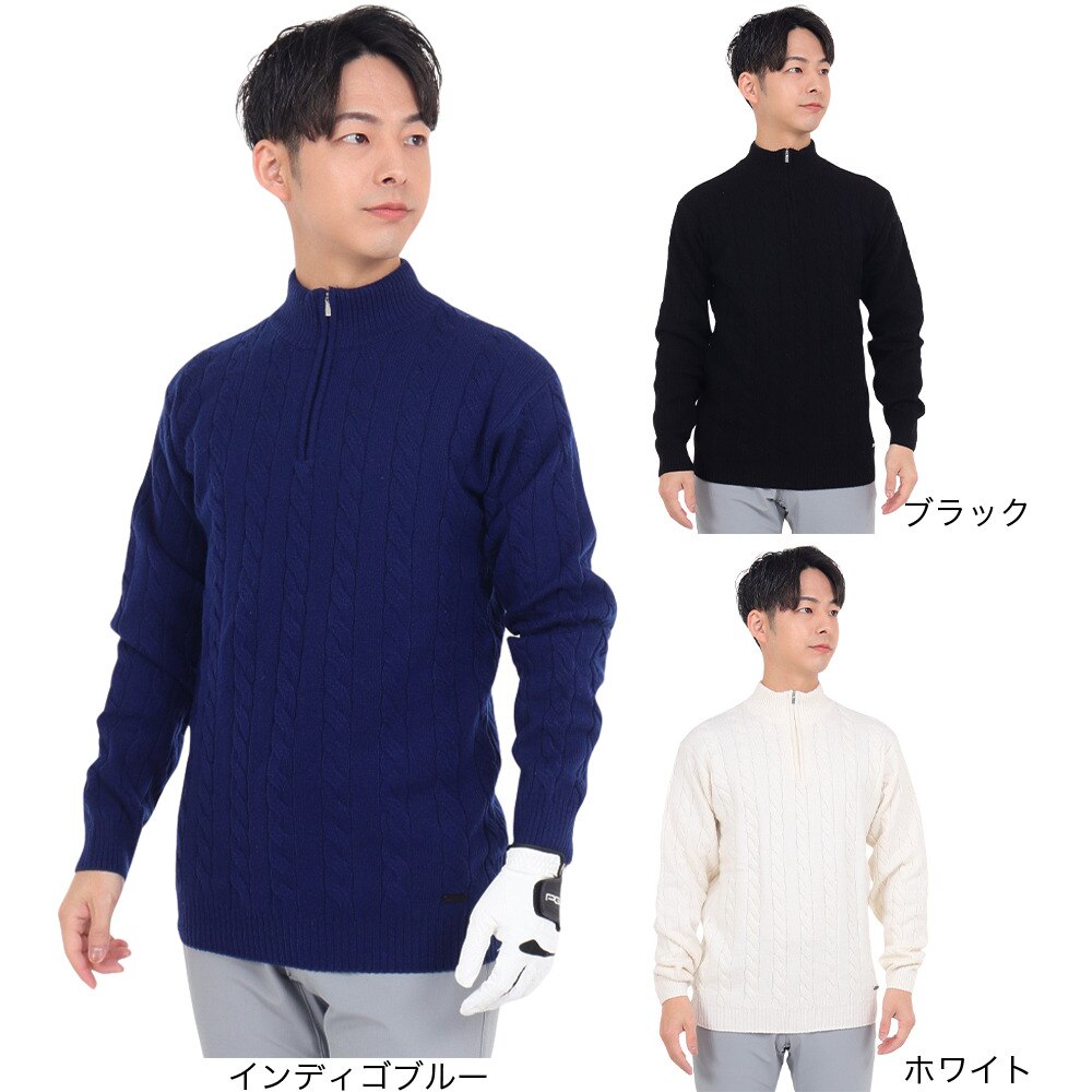 エピキュール（epicure）（メンズ）ゴルフウェア 長袖 ケーブルハイネックジップアップシャツ 151-19012-004
