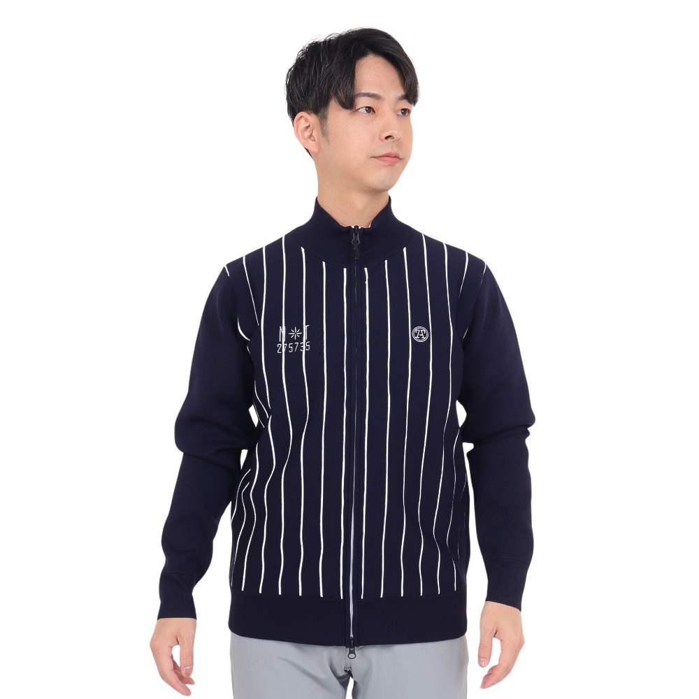 トミーアーマー（Tommy Armour）（メンズ）ゴルフウェア 防風 Tech ニット 長袖フルジップ カーディガン TAPLU23F030003 NVY