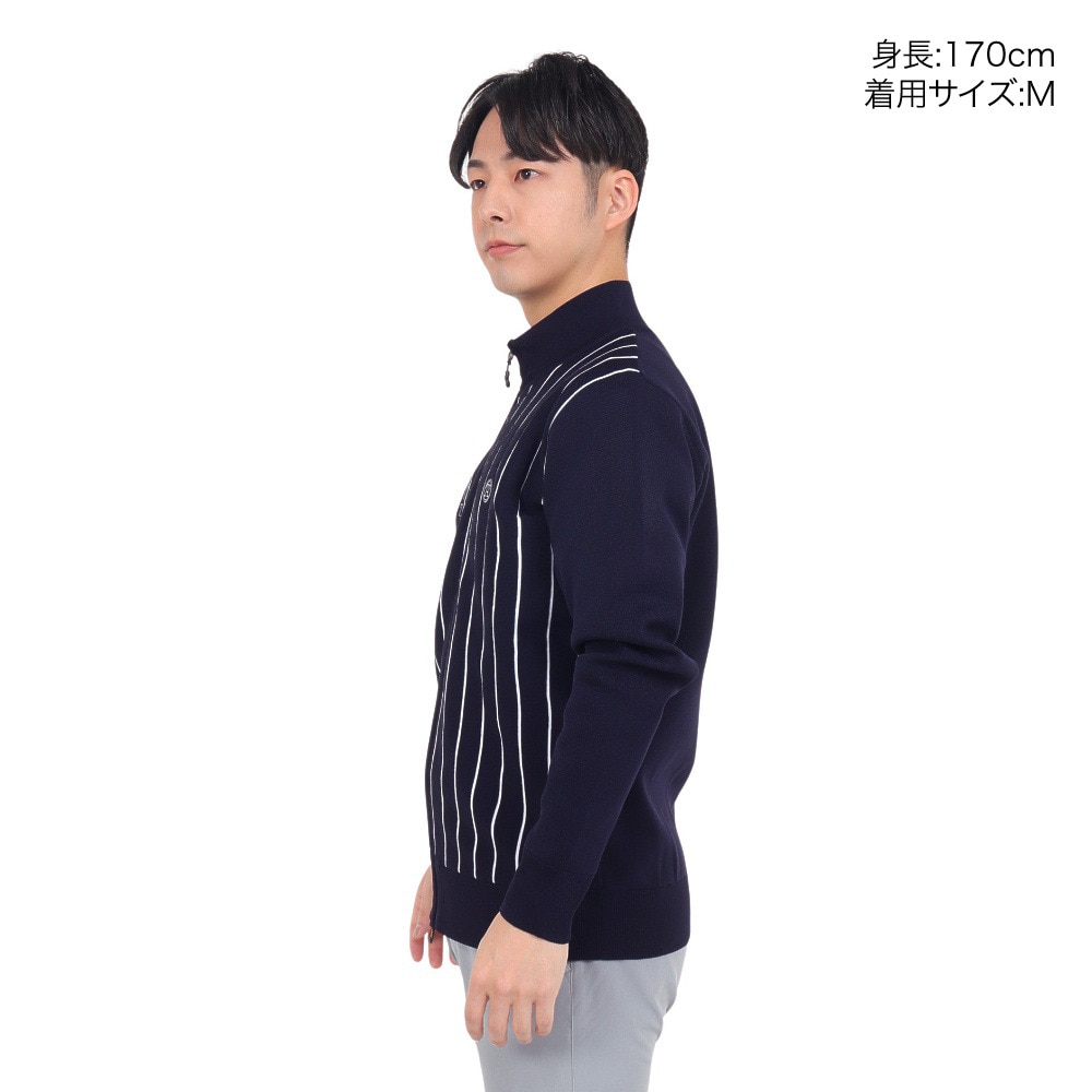トミーアーマー（Tommy Armour）（メンズ）ゴルフウェア 防風 Tech ニット 長袖フルジップ カーディガン TAPLU23F030003 NVY