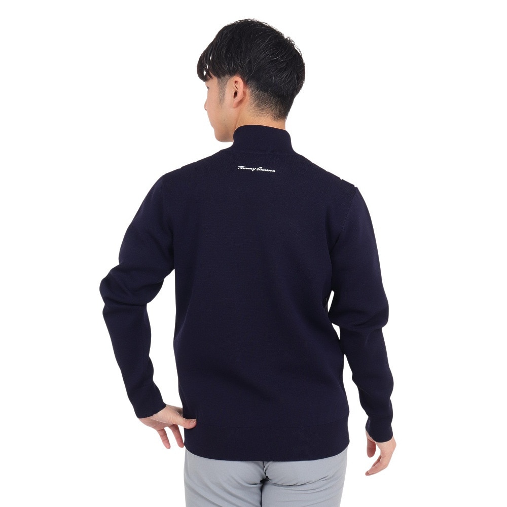 トミーアーマー（Tommy Armour）（メンズ）ゴルフウェア 防風 Tech ニット 長袖フルジップ カーディガン TAPLU23F030003 NVY