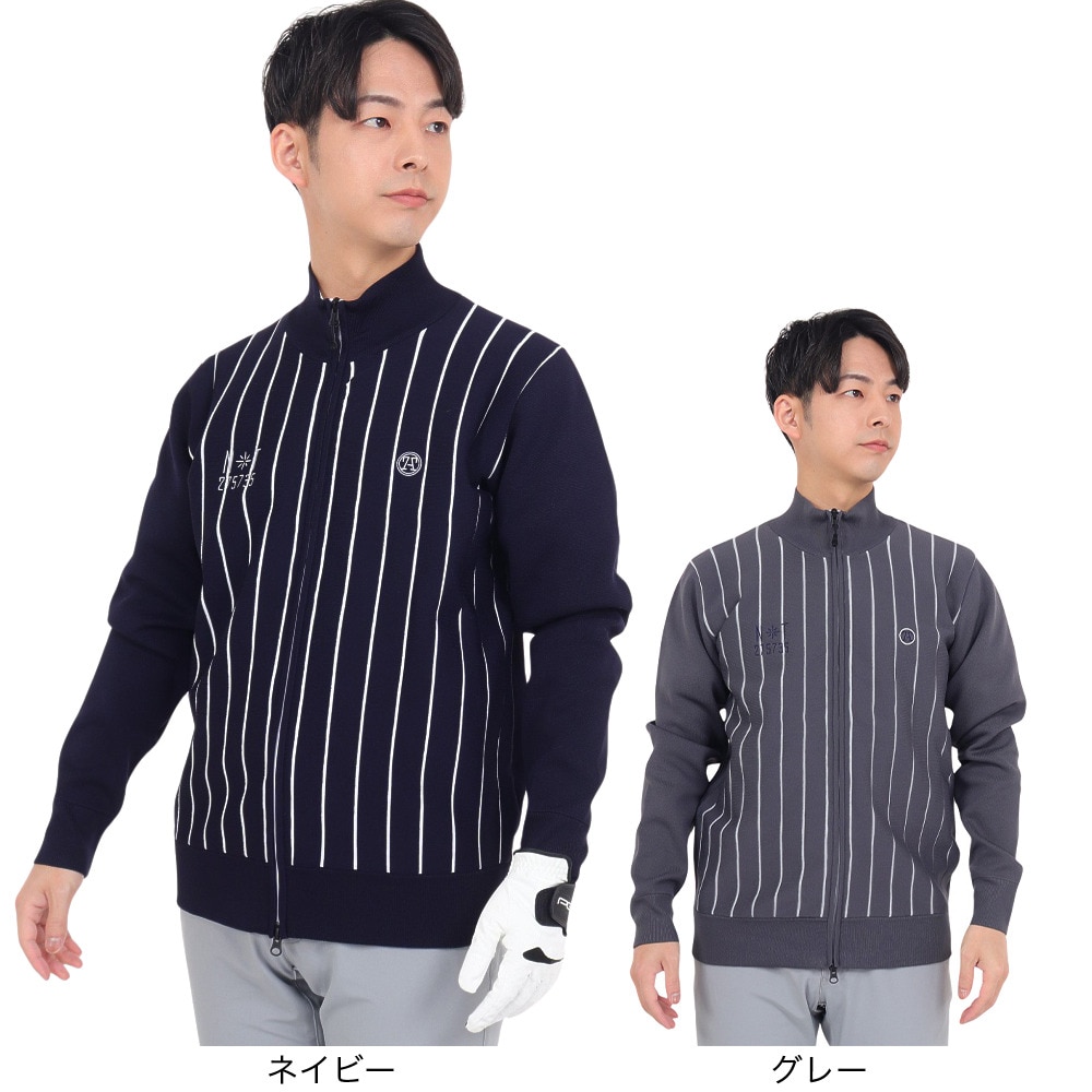 トミーアーマー（Tommy Armour）（メンズ）ゴルフウェア 防風 Tech ニット 長袖フルジップ カーディガン TAPLU23F030003 NVY