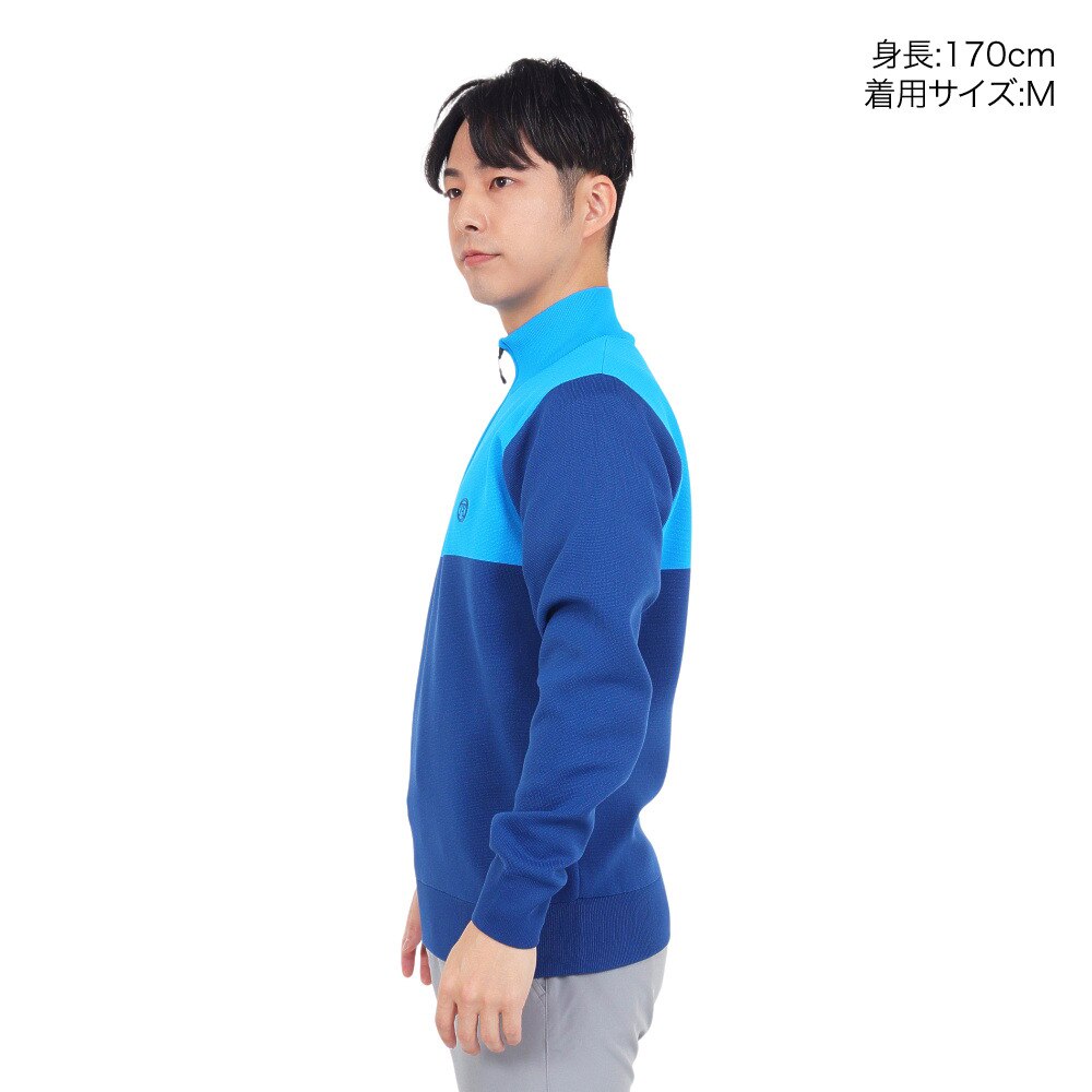 トミーアーマー（Tommy Armour）（メンズ）ゴルフウェア Tech ニット 長袖ハーフジップ TAPLU23F030004 BLU